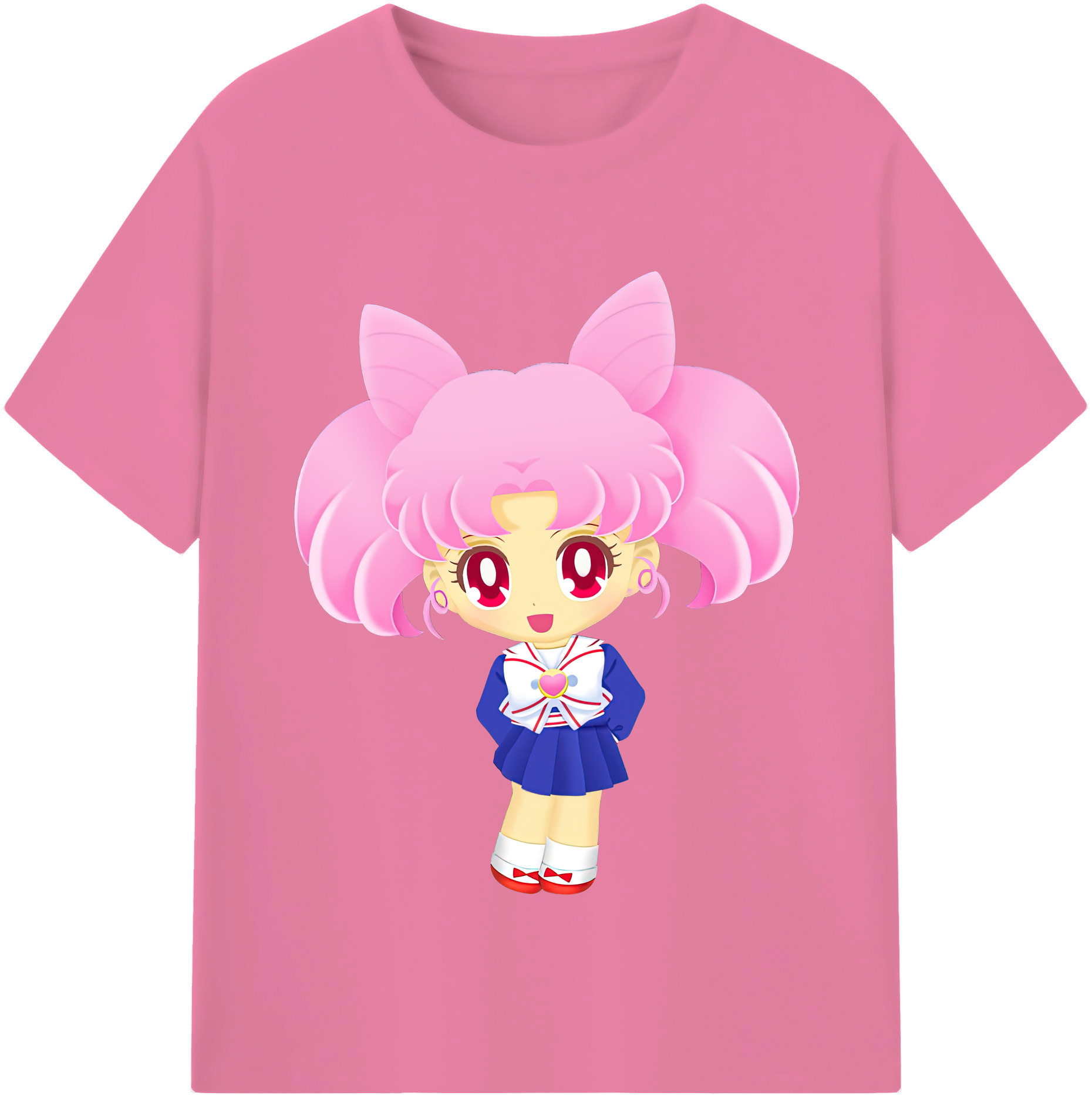 （画像用） 美少女戦士セーラームーン ちびうさ Sailor Moon Chibiusa Tsukino Usagi Small Lady Serenity 綿100％半袖Tシャツ（フロントプリント）